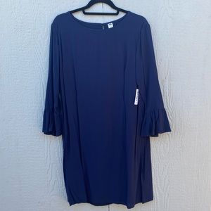 Navy Old Navy Dress with Ruffled Long Sleeves